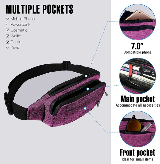 Bauchtasche Gürteltasche Hüfttasche Sport Wasserdicht Stylisch Nylon Klein Unisex Grün Hip Bum Waist Fanny Pack für Outdoor Reise Wandern 
