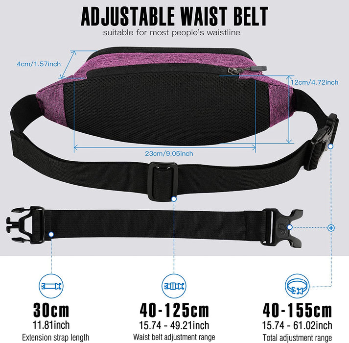Bauchtasche Gürteltasche Hüfttasche Sport Wasserdicht Stylisch Nylon Klein Unisex Grün Hip Bum Waist Fanny Pack für Outdoor Reise Wandern 