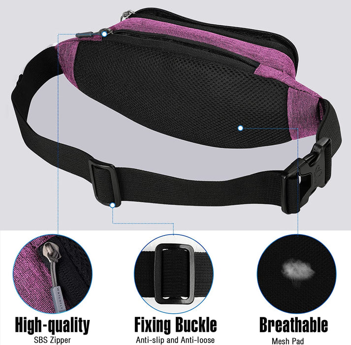 Bauchtasche Gürteltasche Hüfttasche Sport Wasserdicht Stylisch Nylon Klein Unisex Grün Hip Bum Waist Fanny Pack für Outdoor Reise Wandern 