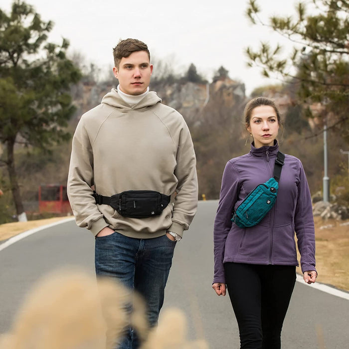 Bauchtasche Gürteltasche Hüfttasche Sport Wasserdicht Stylisch Nylon Klein Unisex Grün Hip Bum Waist Fanny Pack für Outdoor Reise Wandern 