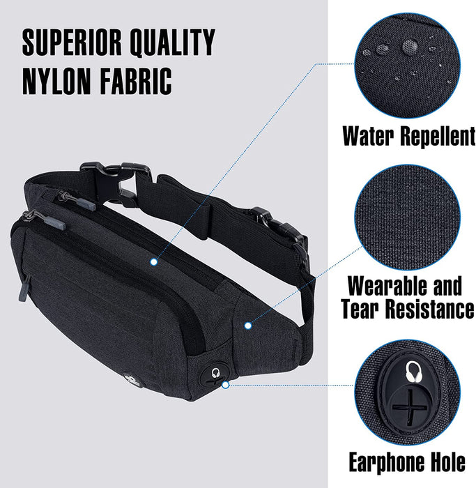 Bauchtasche Gürteltasche Hüfttasche Sport Wasserdicht Stylisch Nylon Klein Unisex Grün Hip Bum Waist Fanny Pack für Outdoor Reise Wandern 