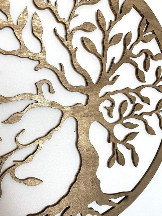 Baum des Lebens Wanddeko Gold Baum Wanddekoration DekoTree of Life Wooden Wall Decoration Family Wall Art Geometrische Ornamente Minimalistische