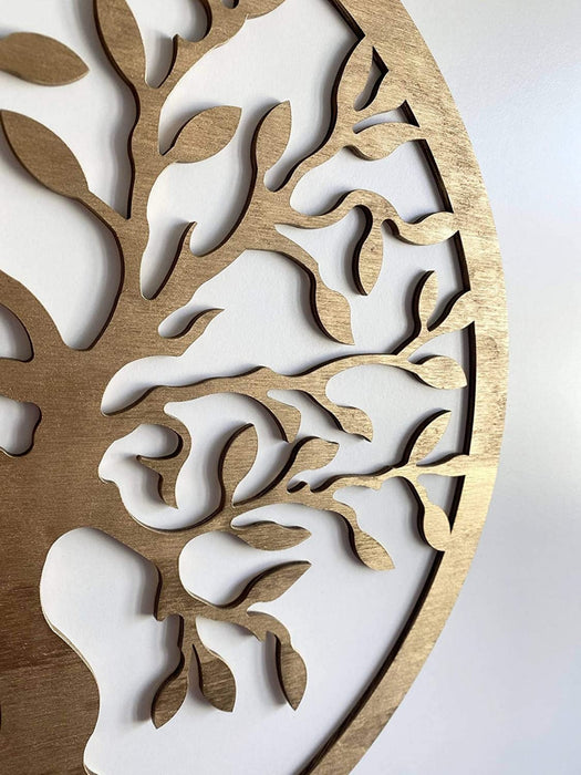 Baum des Lebens Wanddeko Gold Baum Wanddekoration DekoTree of Life Wooden Wall Decoration Family Wall Art Geometrische Ornamente Minimalistische