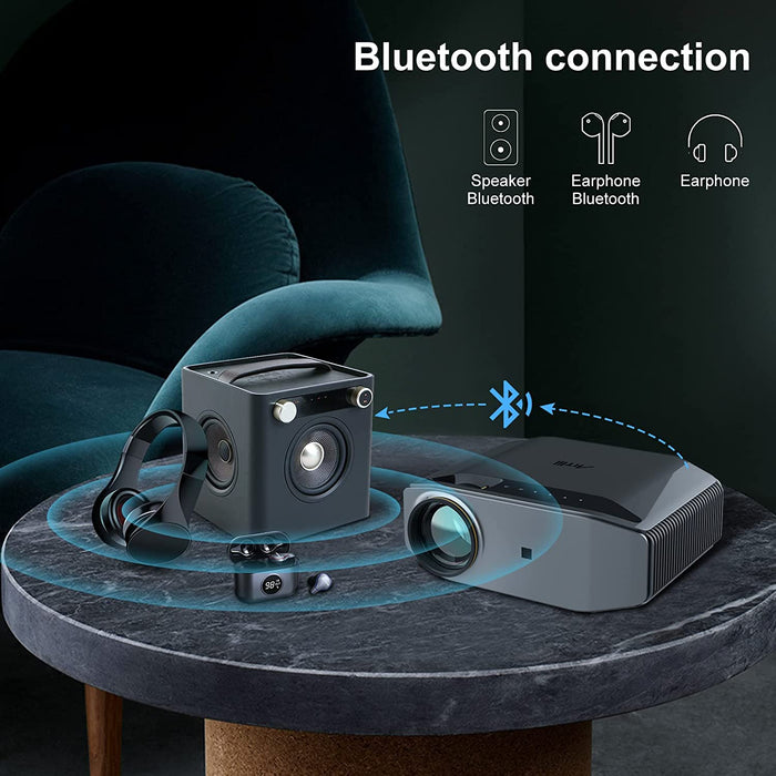 Beamer Full HD WLAN Bluetooth - Artlii Energon2 5.0G WiFi Beamer 4K Unterstützt 1080P Native Beamer mit 250" und Zoom 340ANSI Projektor Kompatibel 
