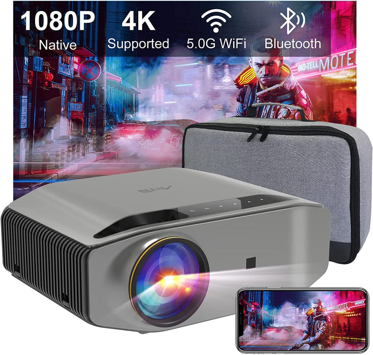 Beamer Full HD WLAN Bluetooth - Artlii Energon2 5.0G WiFi Beamer 4K Unterstützt 1080P Native Beamer mit 250" und Zoom 340ANSI Projektor Kompatibel 