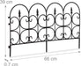 Beetzaun aus wetterfestem Kunststoff, 30cm hoch, schöner Dekozaun, mit Erdspießen, 6-teiliges Set, 4m, schwarz