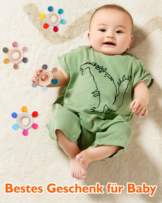 Beißring für Babys, Baby Zahnen Spielzeug Beißring aus Silikon, Ruder Greifling Beißspielzeug, BPA-frei Zahnen Nursing Zubehör für 3+ Monate Babys