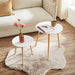 Beistelltisch-Set rund, 2 Moderne Sofatische, minimalistisch, skandinavischer Stil, Couchtische mit Beinen aus Massivholz, Tischkombination 