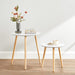 Beistelltisch-Set rund, 2 Moderne Sofatische, minimalistisch, skandinavischer Stil, Couchtische mit Beinen aus Massivholz, Tischkombination 