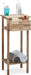 Beistelltisch Walnuss mit Schublade, 2 Ablagen Telefontisch, hoher Holztisch HxBxT 80 x 35 x30 cm, natur