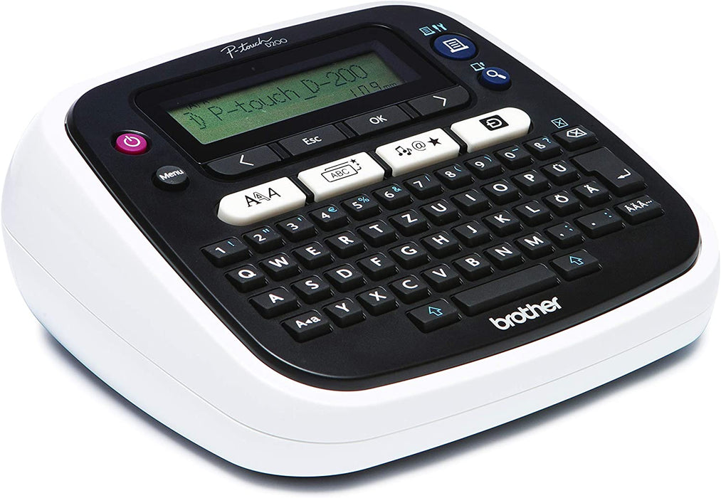 Beschriftungsgerät (für 3,5 bis 12 mm breite TZe-Schriftbänder, bis zu 20 mm/Sek. Druckgeschwindigkeit), Schwarz