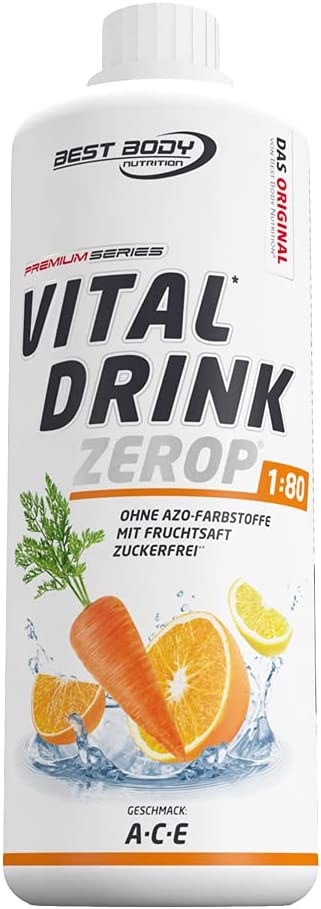 Best Body Nutrition Vital Drink ZEROP® - A-C-E, Original Getränkekonzentrat - Sirup - zuckerfrei, 1:80 ergibt 80 Liter Fertiggetränk, 1000 ml