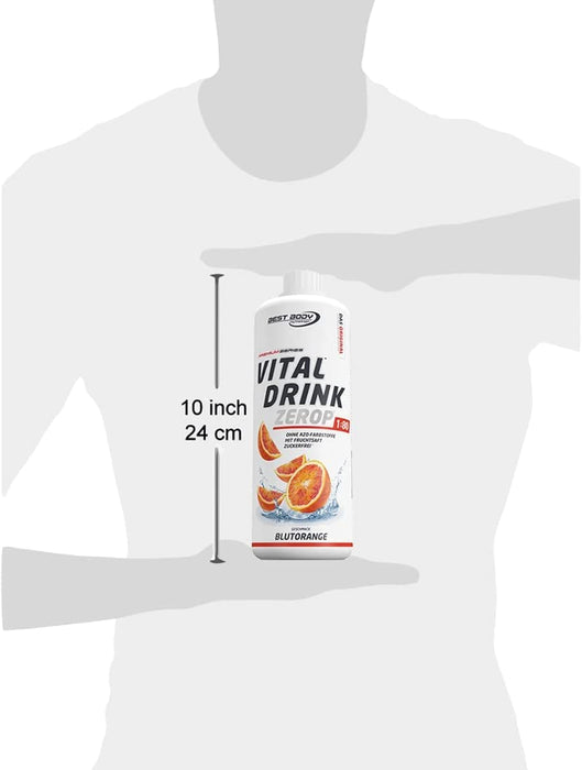 Best Body Nutrition Vital Drink ZEROP® - Blutorange, Original Getränkekonzentrat - Sirup - zuckerfrei, 1:80 ergibt 80 Liter Fertiggetränk, 1000 ml