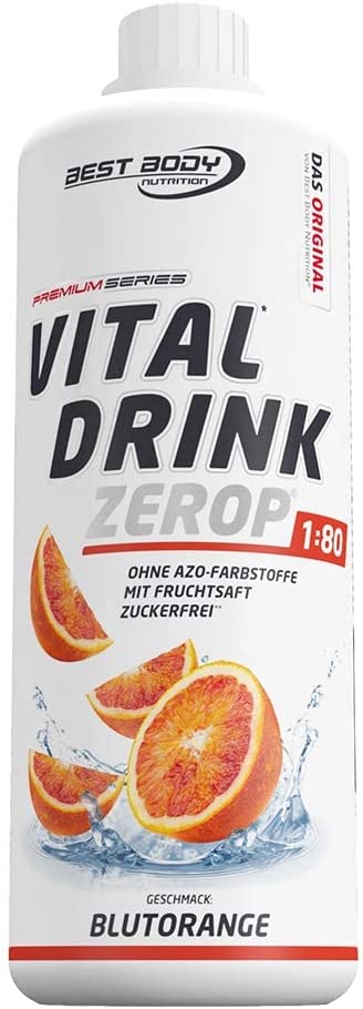 Best Body Nutrition Vital Drink ZEROP® - Blutorange, Original Getränkekonzentrat - Sirup - zuckerfrei, 1:80 ergibt 80 Liter Fertiggetränk, 1000 ml