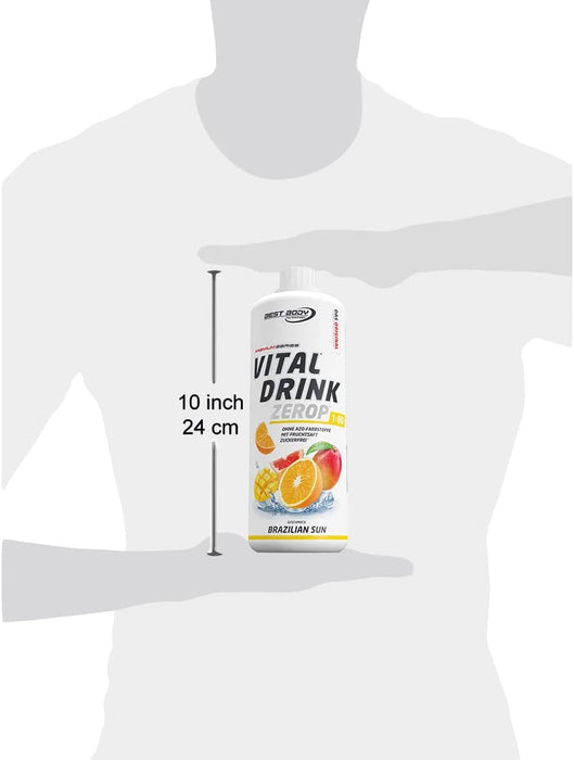 Best Body Nutrition Vital Drink ZEROP® - Brazilian Sun, Original Getränkekonzentrat - Sirup - zuckerfrei, 1:80 ergibt 80 Liter Fertiggetränk, 1000 ml