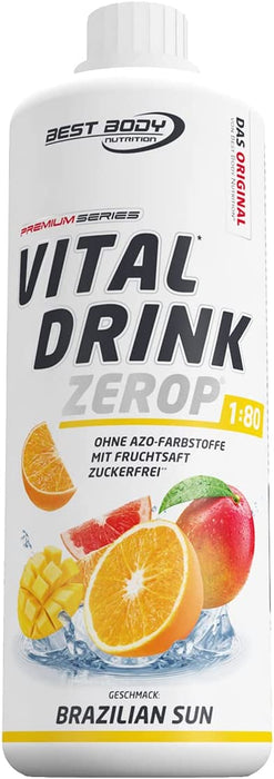 Best Body Nutrition Vital Drink ZEROP® - Brazilian Sun, Original Getränkekonzentrat - Sirup - zuckerfrei, 1:80 ergibt 80 Liter Fertiggetränk, 1000 ml