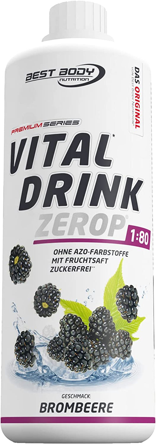 Best Body Nutrition Vital Drink ZEROP® - Brombeere, Original Getränkekonzentrat - Sirup - zuckerfrei, 1:80 ergibt 80 Liter Fertiggetränk, 1000 ml