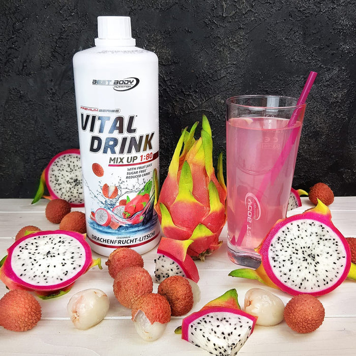 Best Body Nutrition Vital Drink ZEROP® - Drachenfrucht-Litschi, Original Getränkekonzentrat - Sirup - zuckerfrei, 1:80 ergibt 80 Liter Fertiggetränk