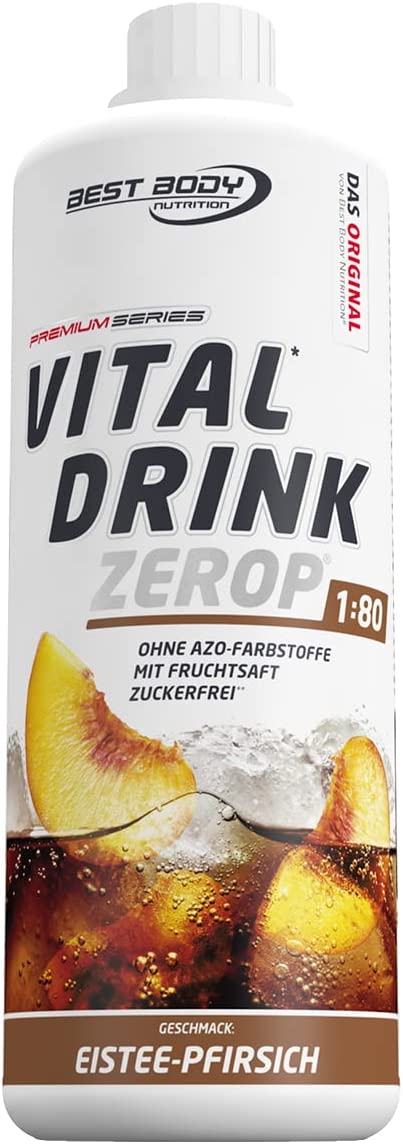 Best Body Nutrition Vital Drink ZEROP® - Eistee-Pfirsich, Original Getränkekonzentrat - Sirup - zuckerfrei, 1:80 ergibt 80 Liter Fertiggetränk