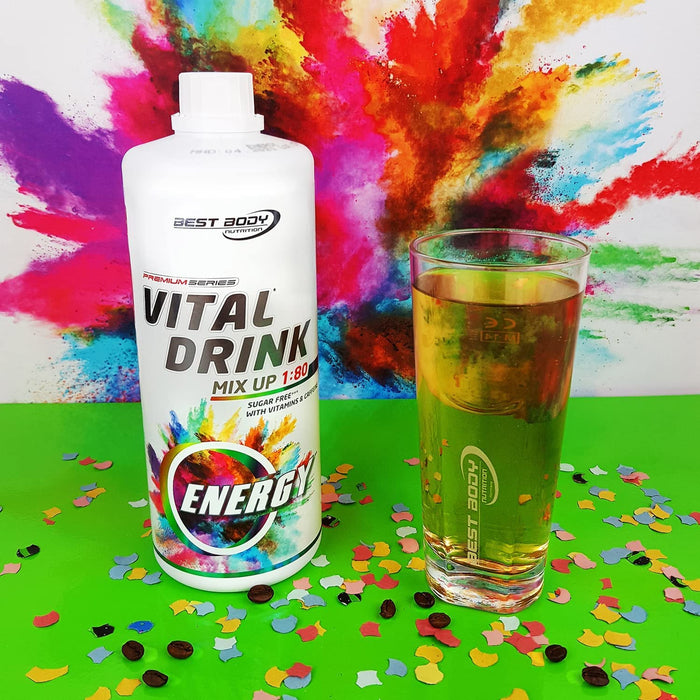 Best Body Nutrition Vital Drink ZEROP® - Energy mit 60 mg Koffein, Original Getränkekonzentrat - Sirup - zuckerfrei, 1:80 ergibt 80 Liter Fertiggetränk