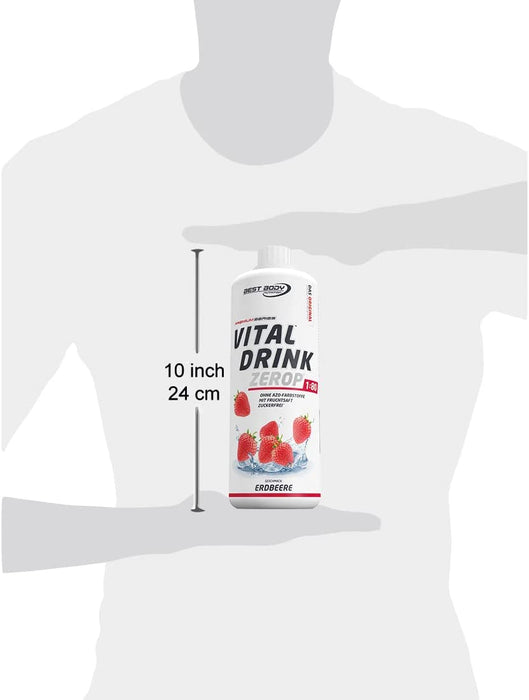 Best Body Nutrition Vital Drink ZEROP® - Erdbeere, Original Getränkekonzentrat - Sirup - zuckerfrei, 1:80 ergibt 80 Liter Fertiggetränk, 1000 ml