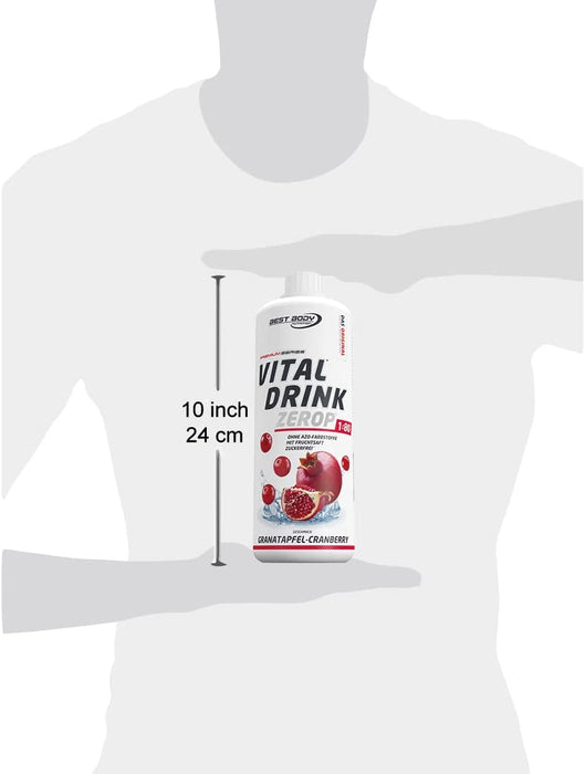 Best Body Nutrition Vital Drink ZEROP® - Granatapfel-Cranberry, Original Getränkekonzentrat - Sirup - zuckerfrei, 1:80 ergibt 80 Liter Fertiggetränk
