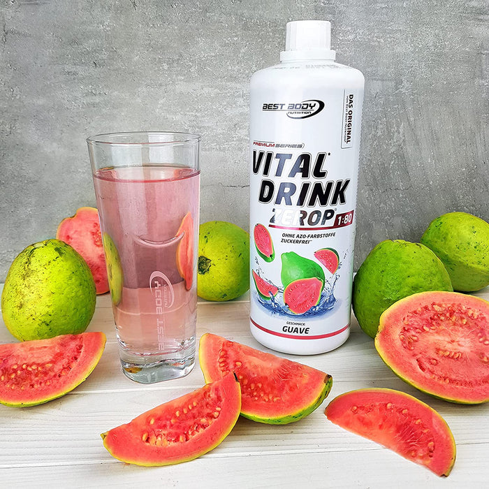 Best Body Nutrition Vital Drink ZEROP® - Guave, Original Getränkekonzentrat - Sirup - zuckerfrei, 1:80 ergibt 80 Liter Fertiggetränk, 1000 ml