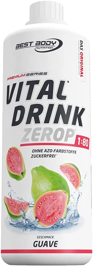 Best Body Nutrition Vital Drink ZEROP® - Guave, Original Getränkekonzentrat - Sirup - zuckerfrei, 1:80 ergibt 80 Liter Fertiggetränk, 1000 ml