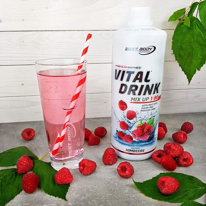 Best Body Nutrition Vital Drink ZEROP® - Himbeere, Original Getränkekonzentrat - Sirup - zuckerfrei, 1:80 ergibt 80 Liter Fertiggetränk, 1000 ml