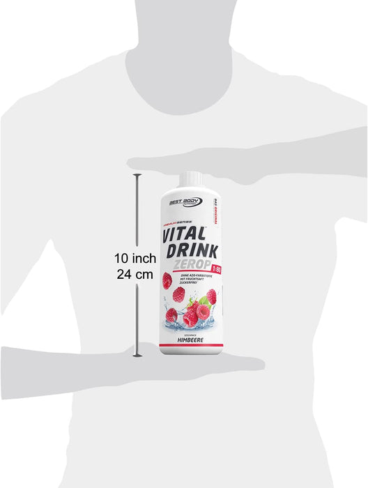 Best Body Nutrition Vital Drink ZEROP® - Himbeere, Original Getränkekonzentrat - Sirup - zuckerfrei, 1:80 ergibt 80 Liter Fertiggetränk, 1000 ml