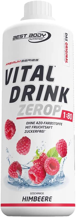 Best Body Nutrition Vital Drink ZEROP® - Himbeere, Original Getränkekonzentrat - Sirup - zuckerfrei, 1:80 ergibt 80 Liter Fertiggetränk, 1000 ml