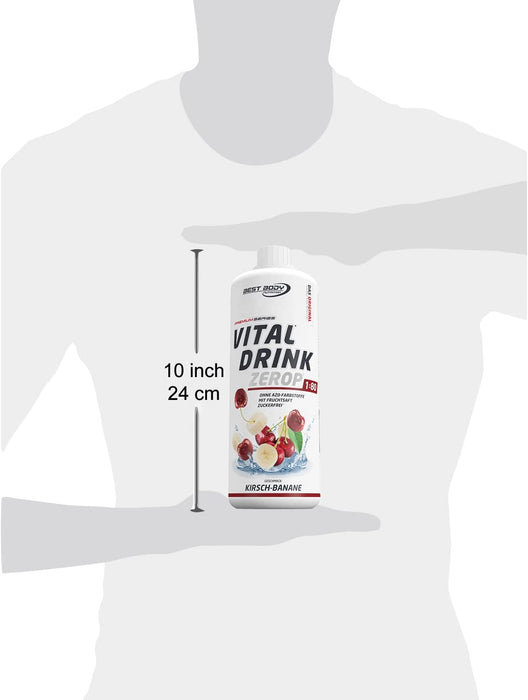 Best Body Nutrition Vital Drink ZEROP® - Kirsch-Banane, Original Getränkekonzentrat - Sirup - zuckerfrei, 1:80 ergibt 80 Liter Fertiggetränk, 1000 ml