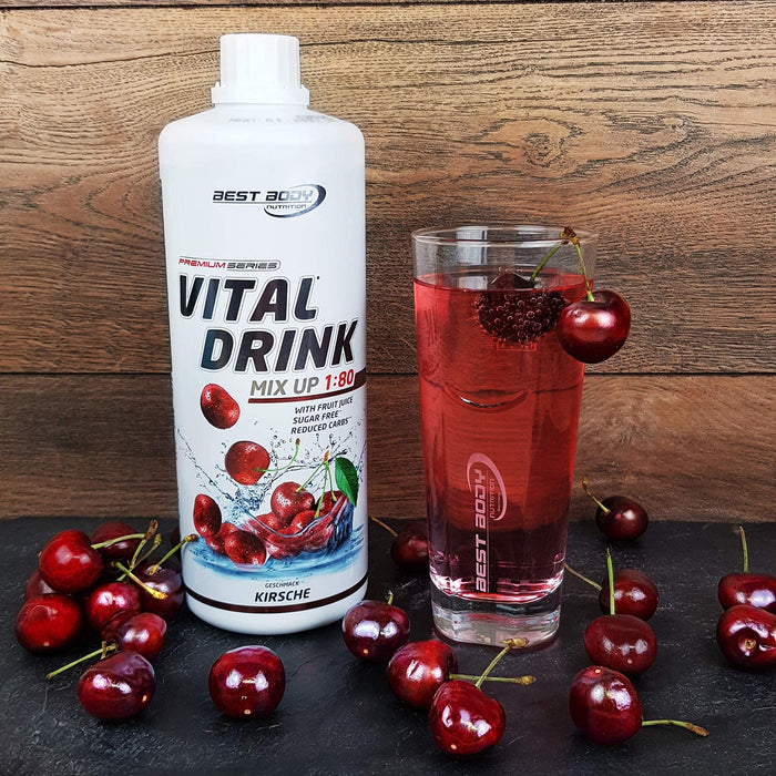 Best Body Nutrition Vital Drink ZEROP® - Kirsche, Original Getränkekonzentrat - Sirup - zuckerfrei, 1:80 ergibt 80 Liter Fertiggetränk, 1000 ml