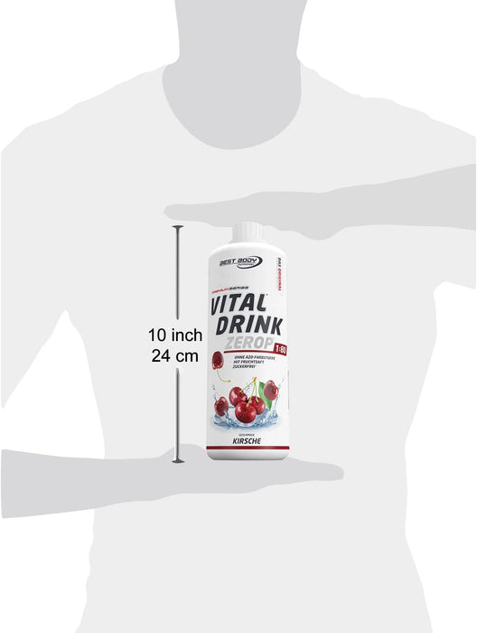 Best Body Nutrition Vital Drink ZEROP® - Kirsche, Original Getränkekonzentrat - Sirup - zuckerfrei, 1:80 ergibt 80 Liter Fertiggetränk, 1000 ml