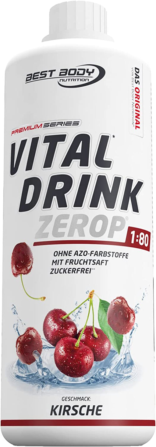 Best Body Nutrition Vital Drink ZEROP® - Kirsche, Original Getränkekonzentrat - Sirup - zuckerfrei, 1:80 ergibt 80 Liter Fertiggetränk, 1000 ml