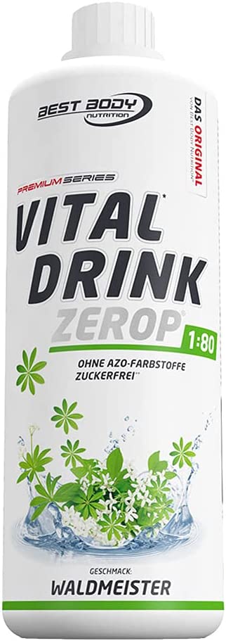 Best Body Nutrition Vital Drink ZEROP® - Waldmeister, Original Getränkekonzentrat - Sirup - zuckerfrei, 1:80 ergibt 80 Liter Fertiggetränk, 1000 ml