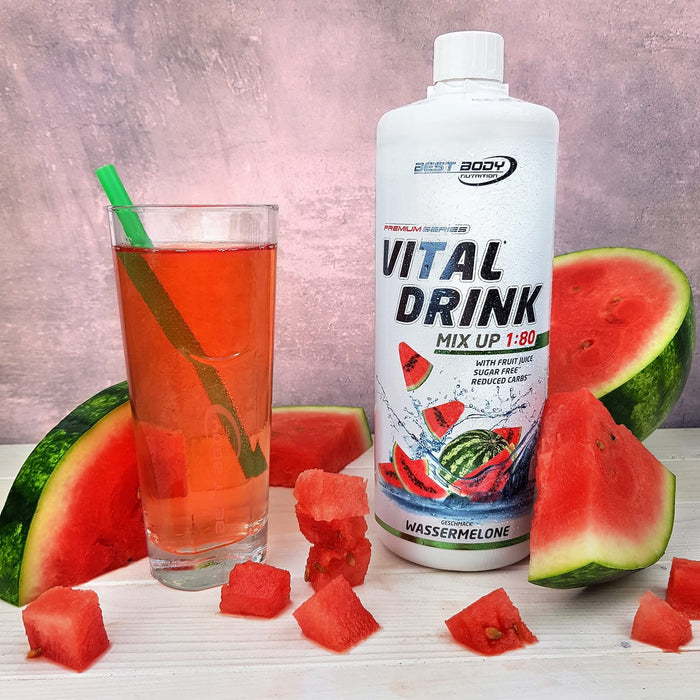 Best Body Nutrition Vital Drink ZEROP® - Wassermelone, Original Getränkekonzentrat - Sirup - zuckerfrei, 180 ergibt 80 Liter Fertiggetränk, 1000 ml