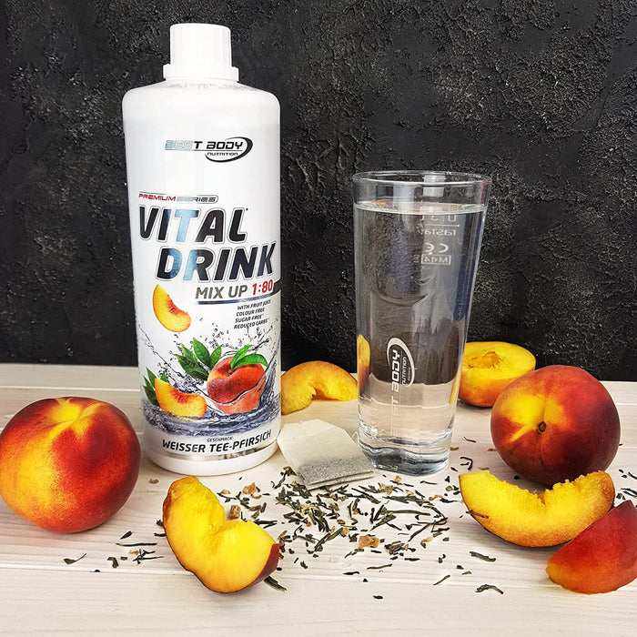 Best Body Nutrition Vital Drink ZEROP® - Weißer Tee-Pfirsich, Original Getränkekonzentrat - Sirup - zuckerfrei, 1:80 ergibt 80 Liter Fertiggetränk, 1000 ml