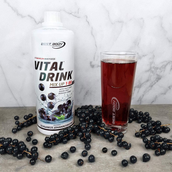 Best Body Nutrition Vital Drink ZEROP® - schwarze Johannisbeere, Original Getränkekonzentrat - Sirup - zuckerfrei, 1:80 ergibt 80 Liter Fertiggetränk