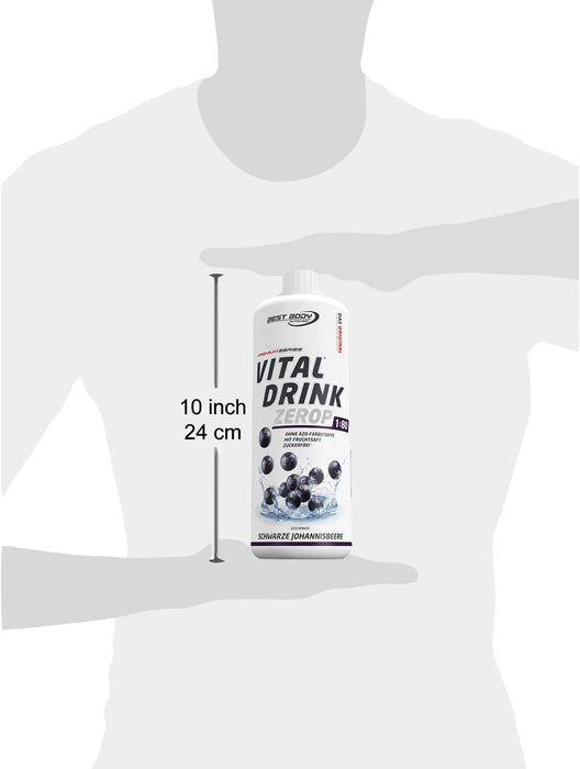 Best Body Nutrition Vital Drink ZEROP® - schwarze Johannisbeere, Original Getränkekonzentrat - Sirup - zuckerfrei, 1:80 ergibt 80 Liter Fertiggetränk
