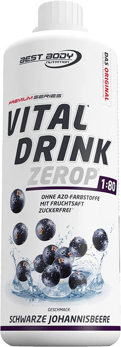 Best Body Nutrition Vital Drink ZEROP® - schwarze Johannisbeere, Original Getränkekonzentrat - Sirup - zuckerfrei, 1:80 ergibt 80 Liter Fertiggetränk