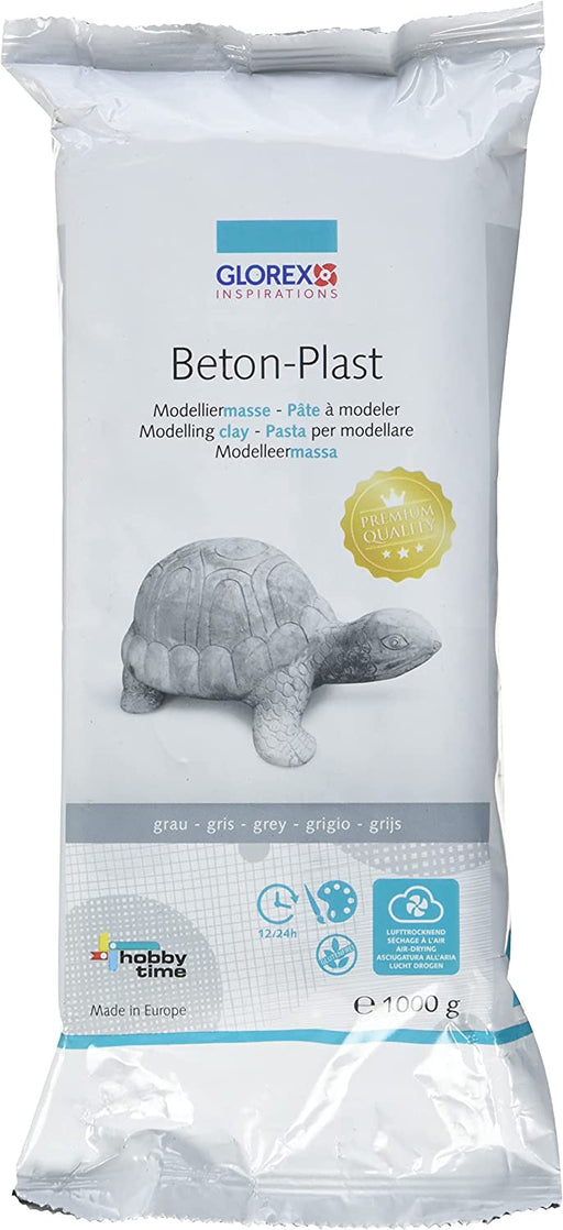 Beton-Plast, 1000 g in betongrau, lufthärtende Modelliermasse mit Beton-Optik, gebrauchsfertig mit einfacher Handhabung