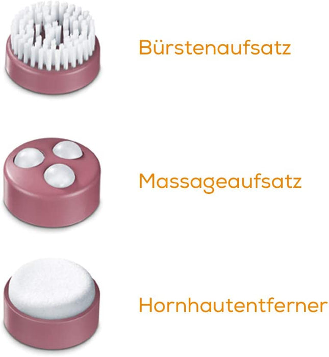 Beurer Fußbad mit Vibrations- und Sprudelmassage für Ihre Füße, Weiß, Rot, 41 x 38 x 17 cm