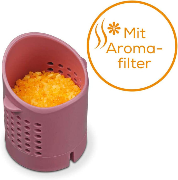 Beurer Fußbad mit Vibrations- und Sprudelmassage für Ihre Füße, Weiß, Rot, 41 x 38 x 17 cm