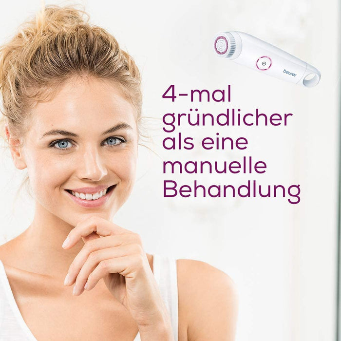 Gesichtsbürste, Tiefenreinigung für spürbar weichere Haut, 2-stufige Rotation für jeden Hauttyp, wasserfest, Weiß