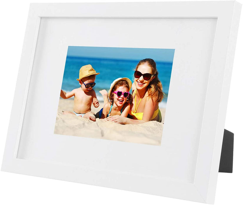 Bilderrahmen 2er Set, Glasscheibe, Din A4 (21 x 29,7 cm), mit Papier-Passepartout 13 x 18 cm, Rahmenbreite 2cm, MDF Weiß