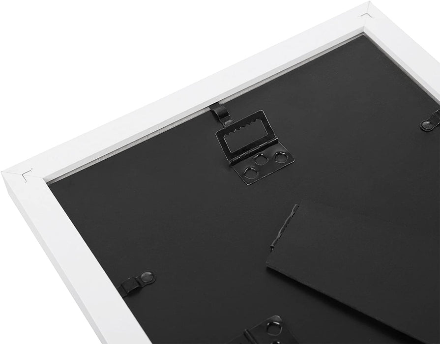 Bilderrahmen 2er Set, Glasscheibe, Din A4 (21 x 29,7 cm), mit Papier-Passepartout 13 x 18 cm, Rahmenbreite 2cm, MDF Weiß