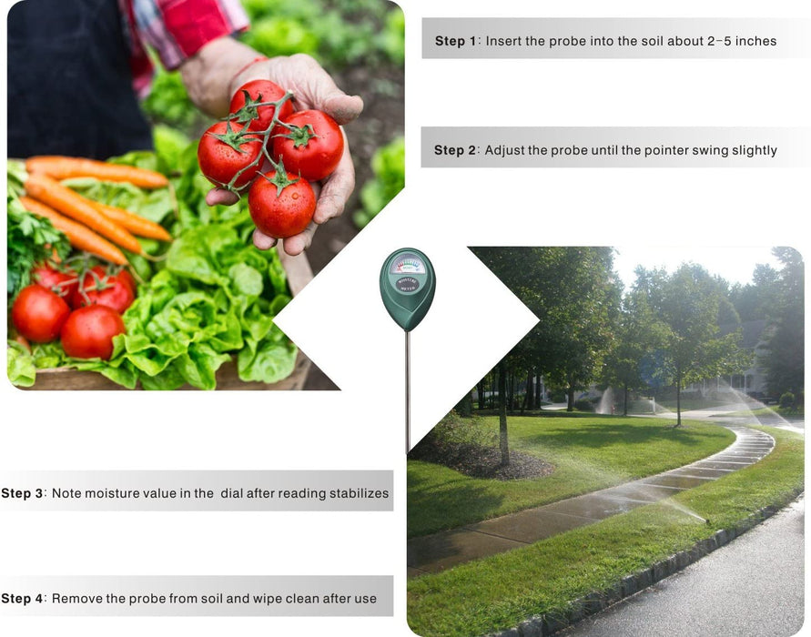 Boden-Feuchtigkeitsmessgerät, Boden-Feuchtigkeitsmesser, Hygrometer für den Garten & die Landwirtschaft, bodentester,Keine Batterien erforderlich