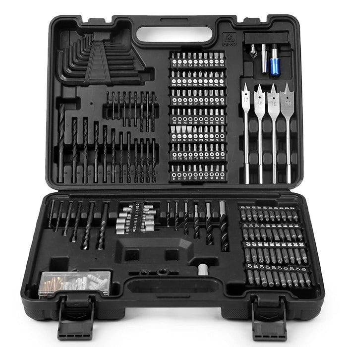 Bohrer Set Bits Set Bohrerset Bit Set Schrauberset Steckschlüssel Schrauberbits Set HSS Bohrmaschine Akkuschrauber Bitsatz Aufsätze Nüsse 199tlg