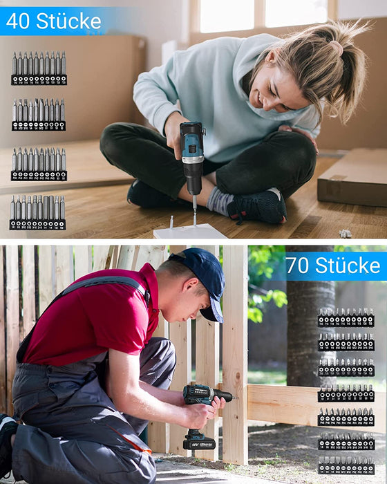 Bohrer Set Bits Set Bohrerset Bit Set Schrauberset Steckschlüssel Schrauberbits Set HSS Bohrmaschine Akkuschrauber Bitsatz Aufsätze Nüsse 199tlg